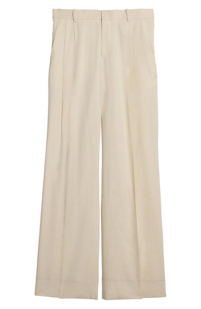 Helmut Lang Double Pleat Linen Blend Pants in Summer Sand Cover