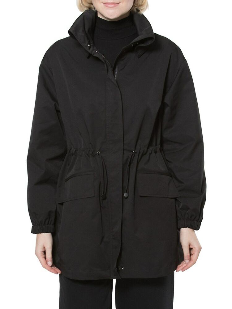 BELLE FARE Women's Drawstring Windbreaker - Black Cover