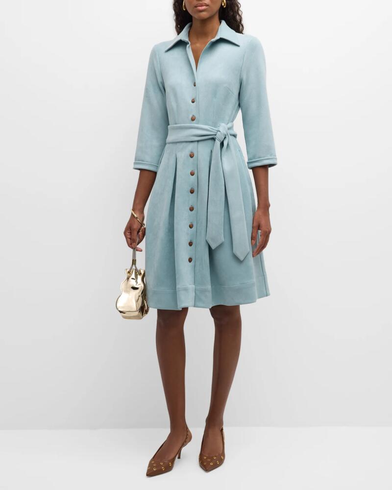 Frances Valentine Bellini Pleated Sueded Shirtdress Cover