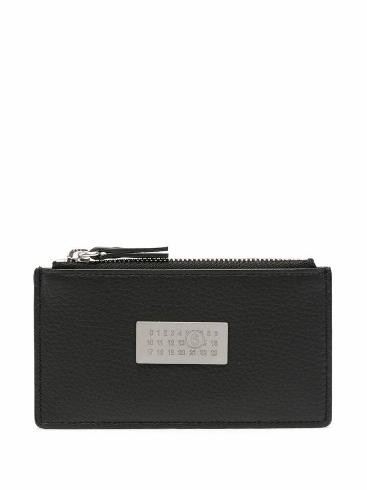 MM6 Maison Margiela logo-plaque leather wallet - Black Cover