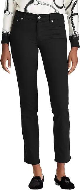 LAUREN Ralph Lauren Slimming Premier Straight Jean (Black) Women's Jeans Cover