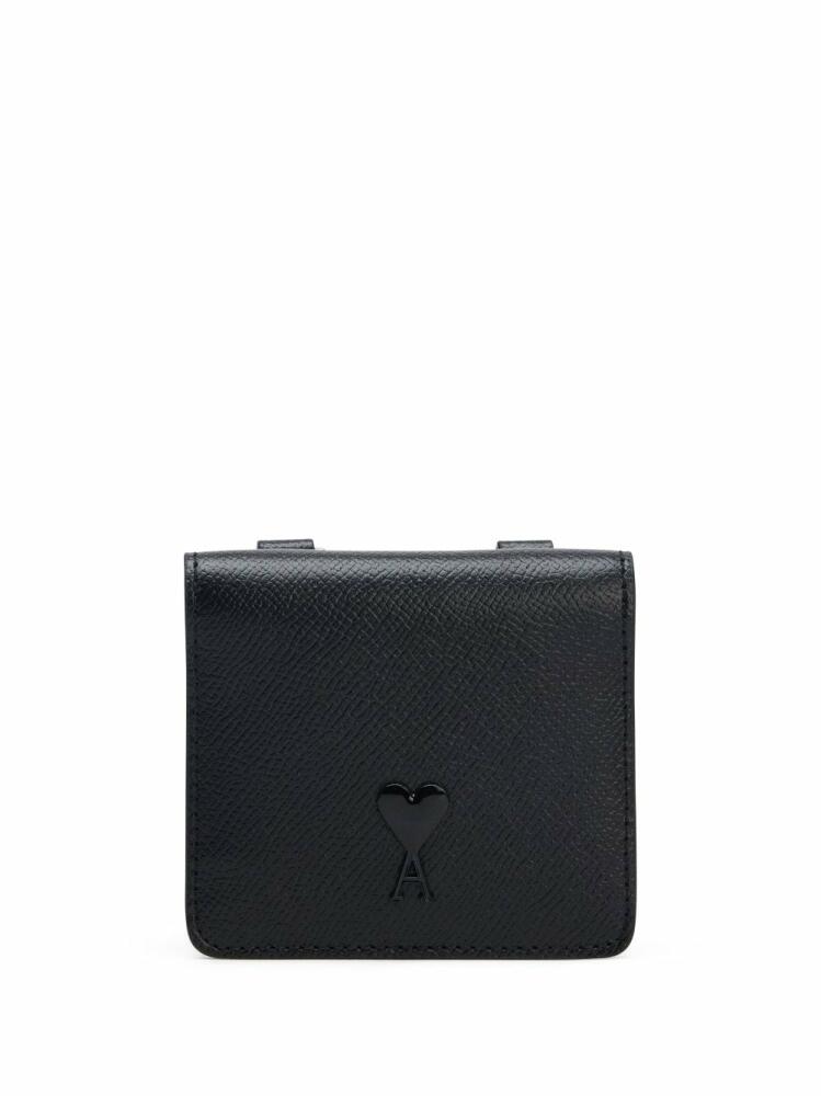 AMI Paris strap leather cardholder - Black Cover