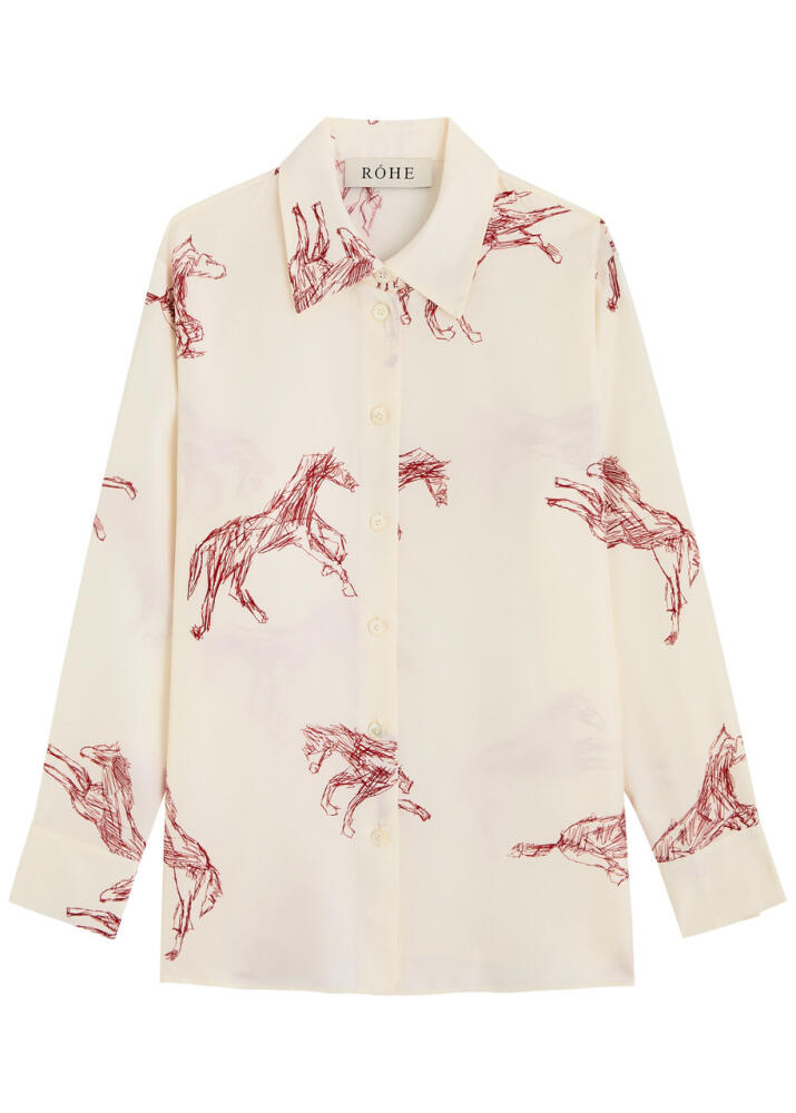 Rohe Horse-printed Silk-twill Shirt - Multi Animal Cover