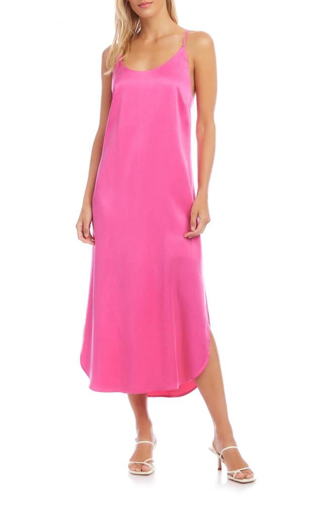 FIFTEEN TWENTY Racerback Satin Midi Dress in Pink Cover