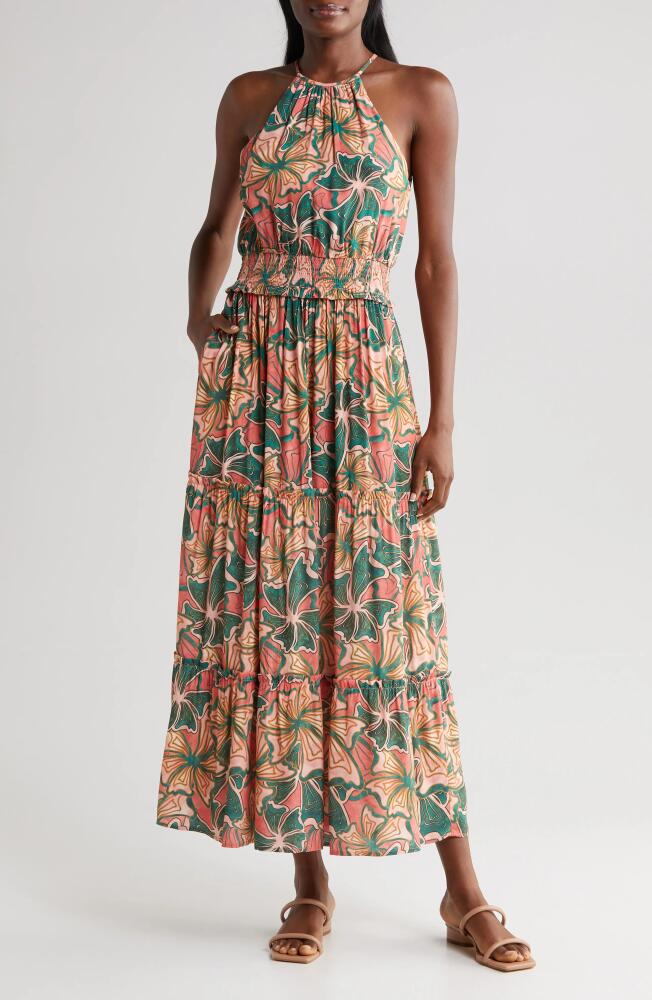 Lost + Wander Hydra Springs Maxi Dress in Pink Green Multi Cover