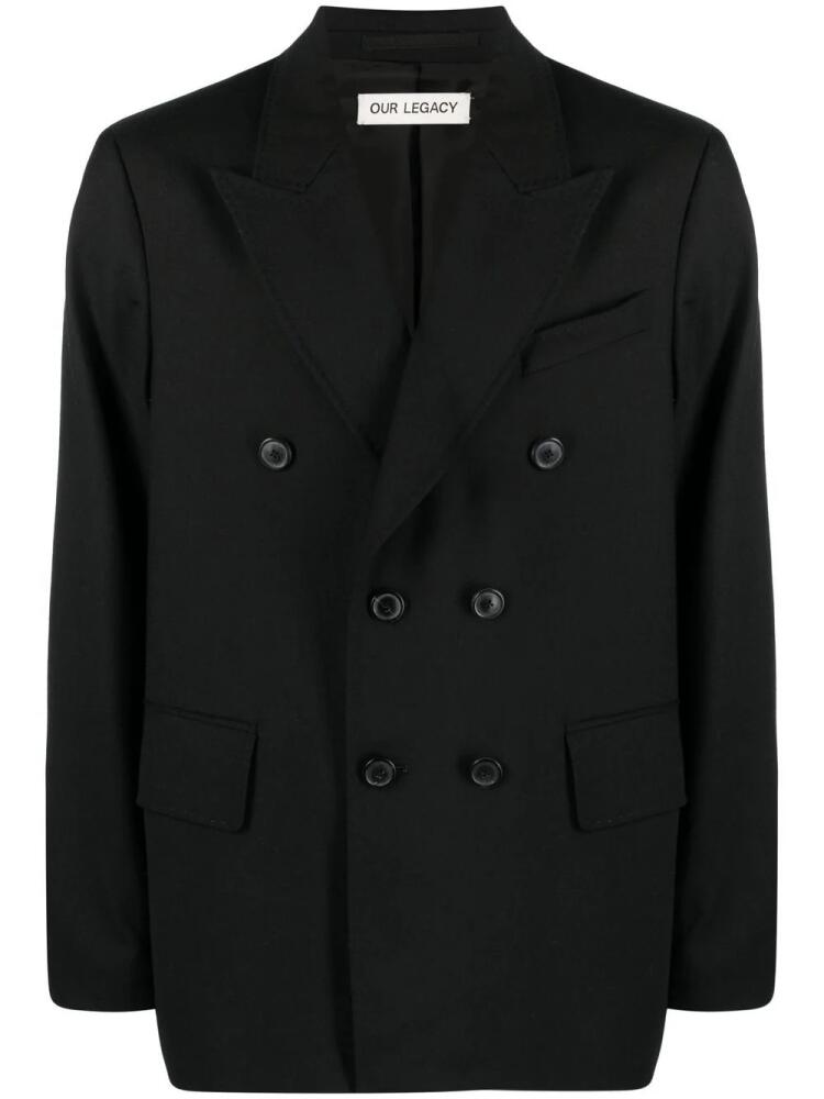 OUR LEGACY Unconstructed double-breasted blazer - Black Cover