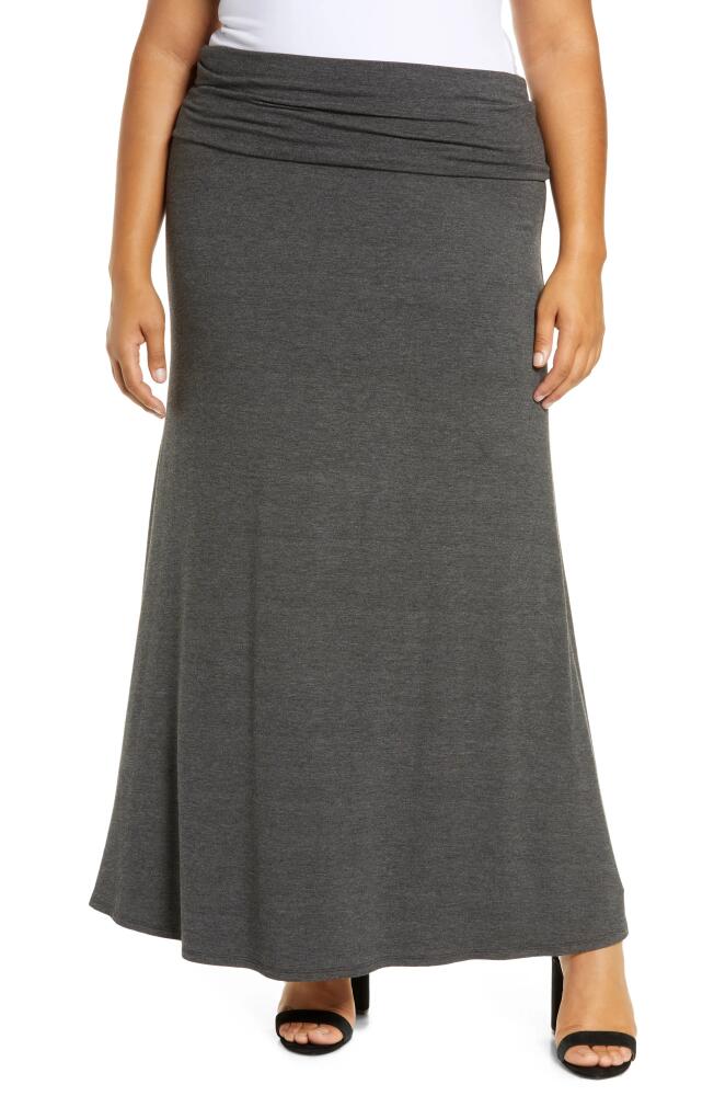 Loveappella Fold Over Maxi Skirt in Charcoal Cover