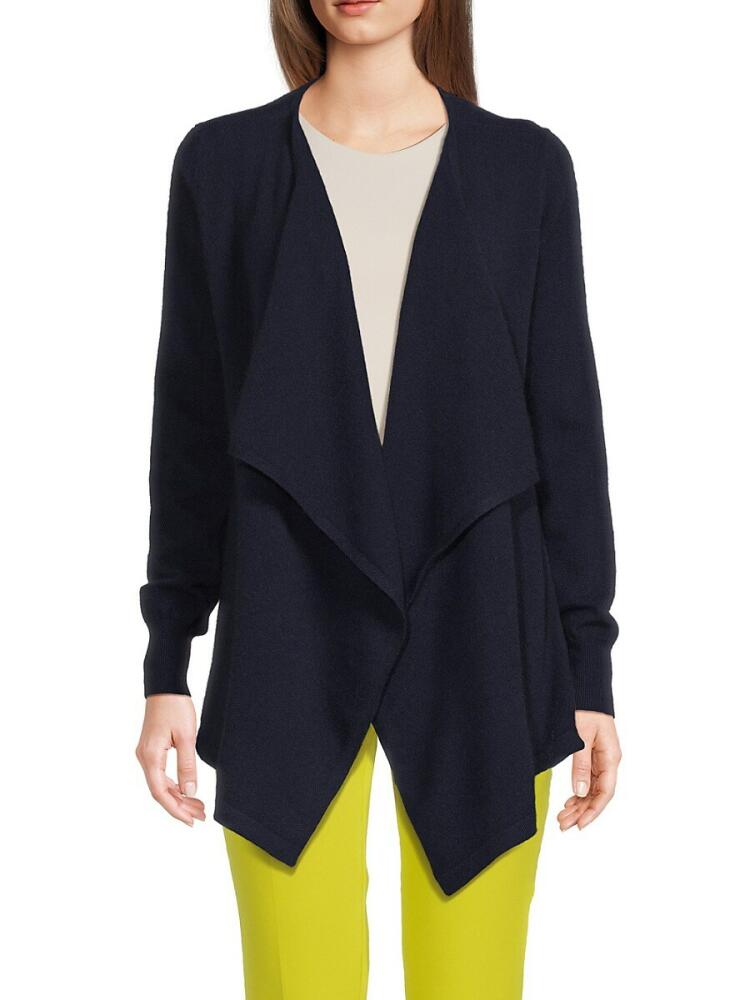 Bruno Magli Women's Cashmere Waterfall Cardigan - Navy Cover