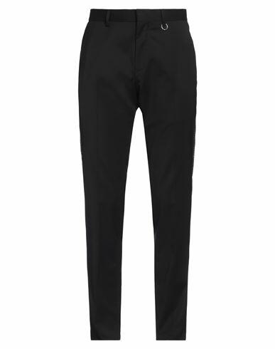 John Richmond Man Pants Black Virgin Wool, Polyester Cover