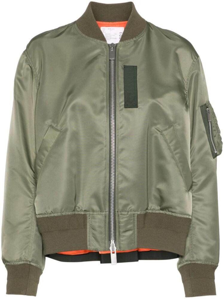 sacai zip-up bomber jacket - Green Cover