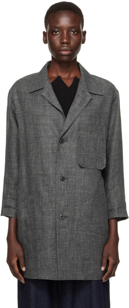 Y's Gray 3/4 Sleeve Blazer Cover