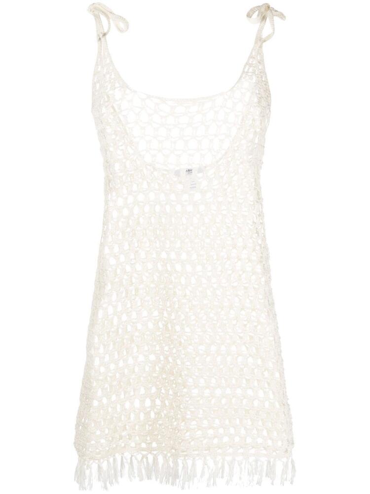 Marysia open-knit mini dress - White Cover