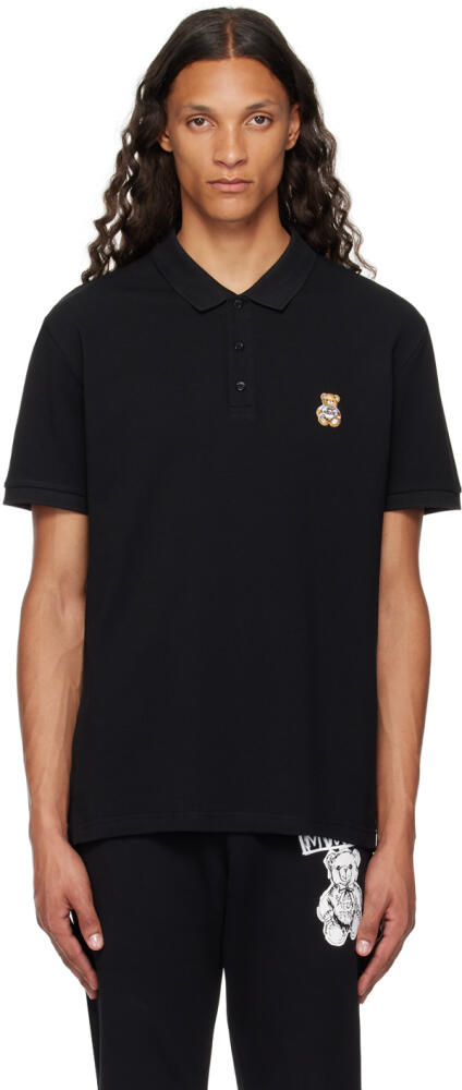 Moschino Black Teddy Patch Polo Cover