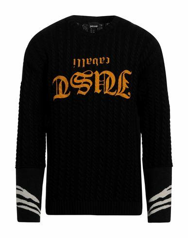 Just Cavalli Man Sweater Black Wool, Polyamide, Viscose, Acrylic, Cashmere Cover