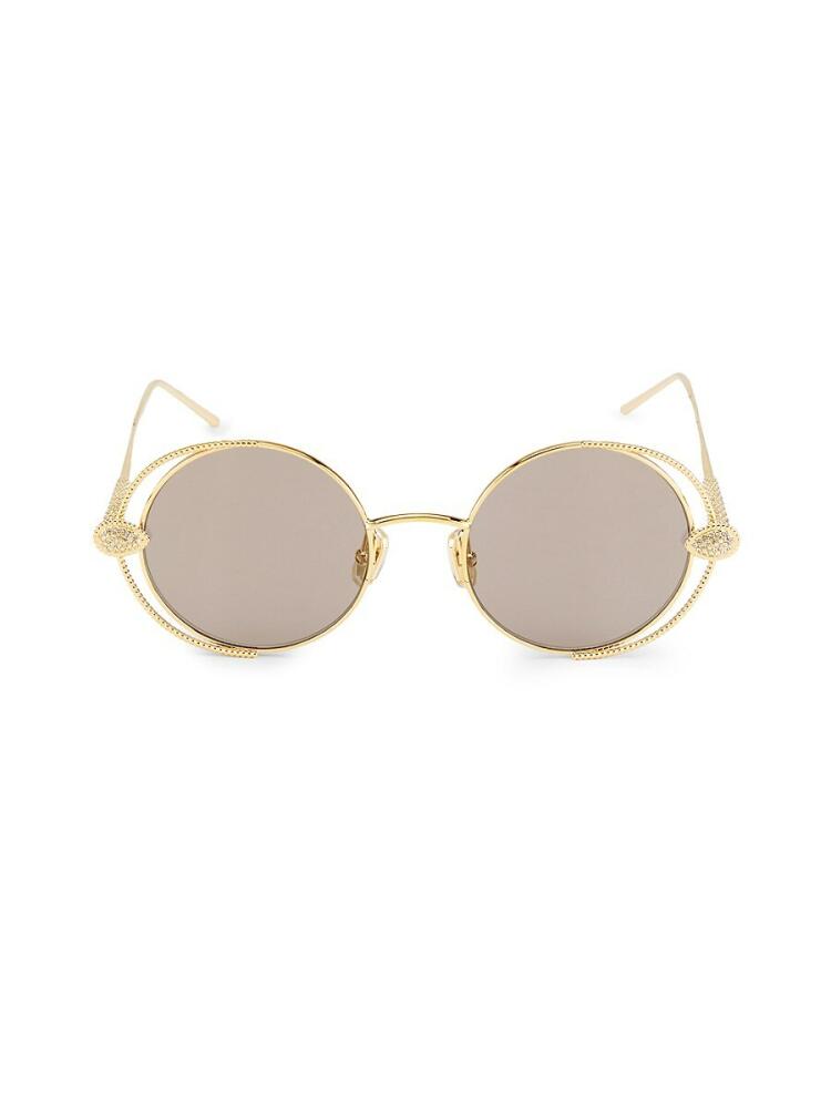 Boucheron Women's 50MM Round Sunglasses - Gold Cover