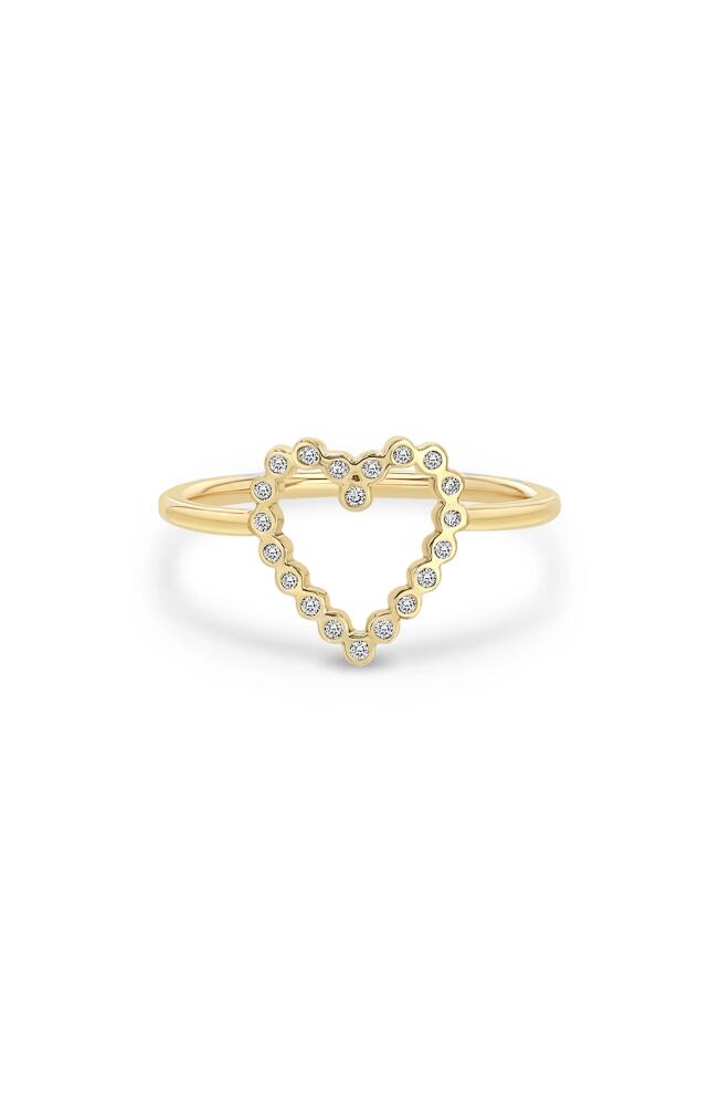 Zoë Chicco Diamond Open Heart Ring in Yellow Gold Cover