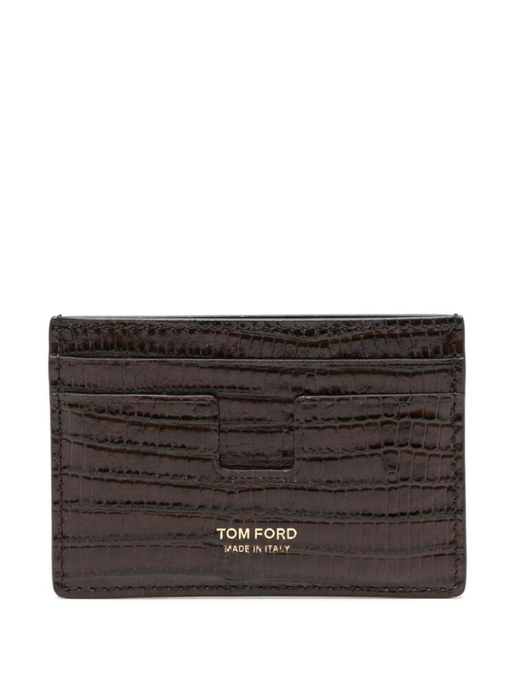 TOM FORD lizard-skin leather cardholder - Brown Cover