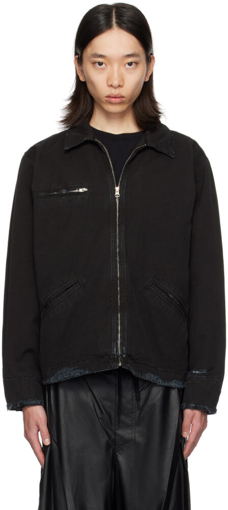 MM6 Maison Margiela Black Spread Collar Jacket Cover