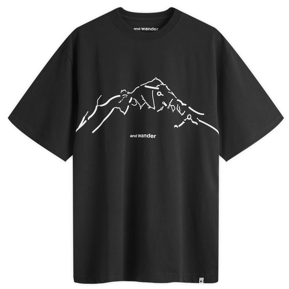 and wander x Daijiro Ohara Map Key Print T-Shirt in Black Cover