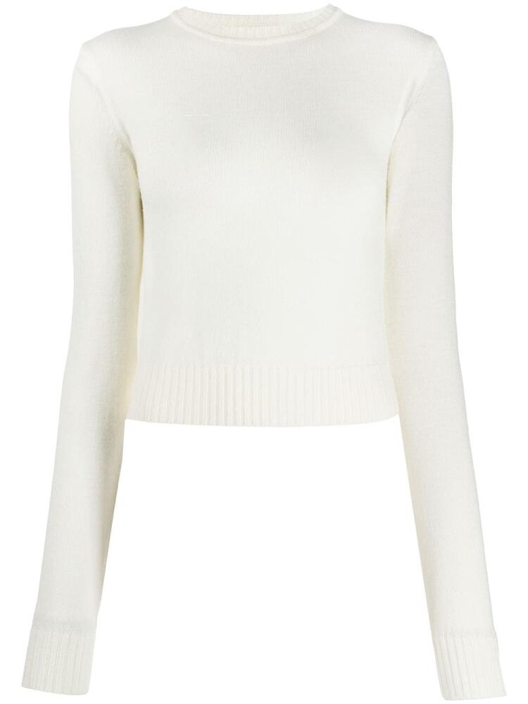 Jil Sander cropped wool knit jumper - White Cover