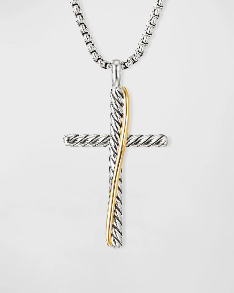 David Yurman Crossover Cross Necklace w/ 18k Gold Cover