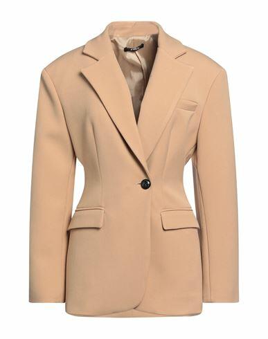 Amen Woman Blazer Camel Polyester, Viscose, Elastane Cover