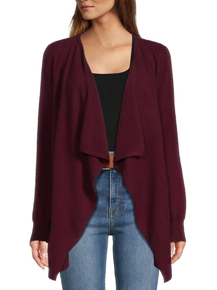 Bruno Magli Women's Cashmere Waterfall Cardigan - Burgundy Cover