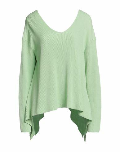 Liviana Conti Woman Sweater Light green Cotton Cover