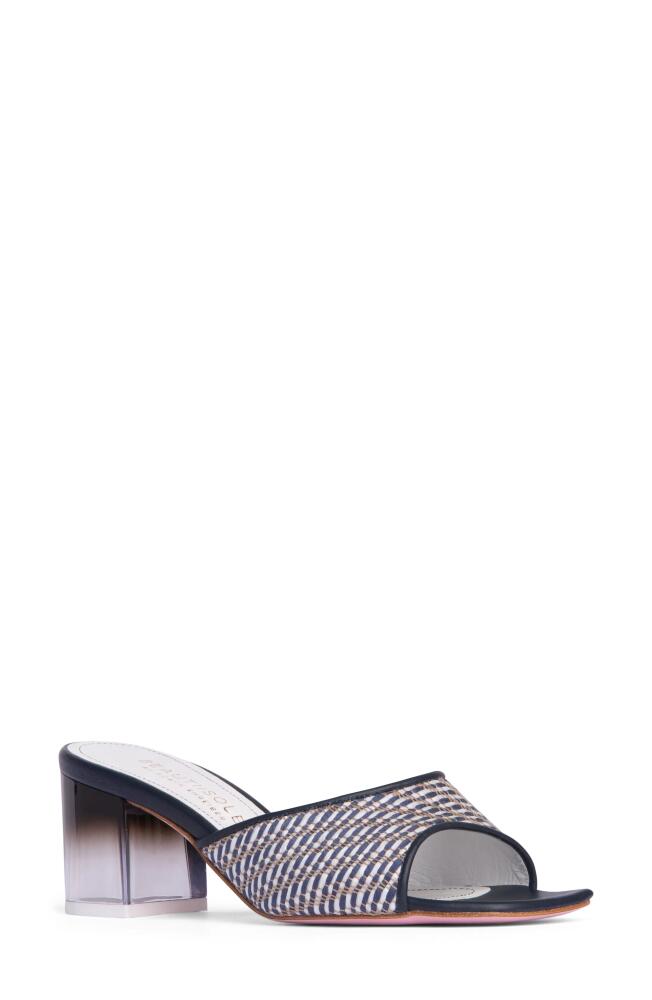 BEAUTIISOLES Dulcia Block Heel Slide Sandal in Navy Cover