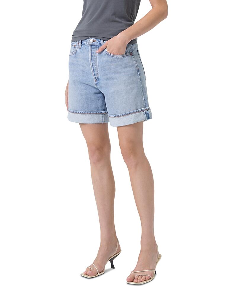 Agolde Dame High Rise Baggy Denim Shorts in Tension Cover