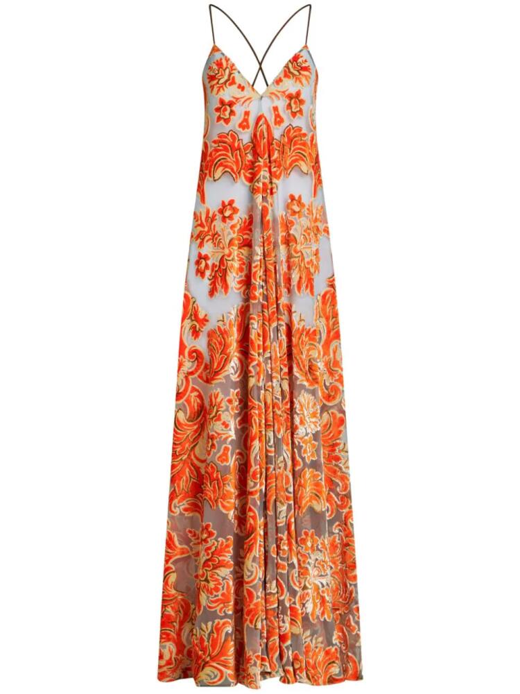 ETRO patterned-jacquard gown - Orange Cover