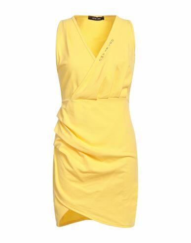 Odi Et Amo Woman Mini dress Yellow Cotton Cover