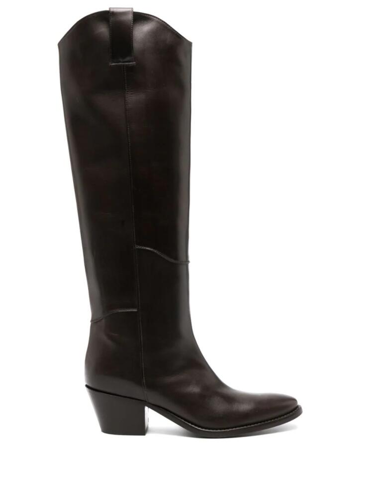 P.A.R.O.S.H. 65mm knee-high leather boots - Brown Cover