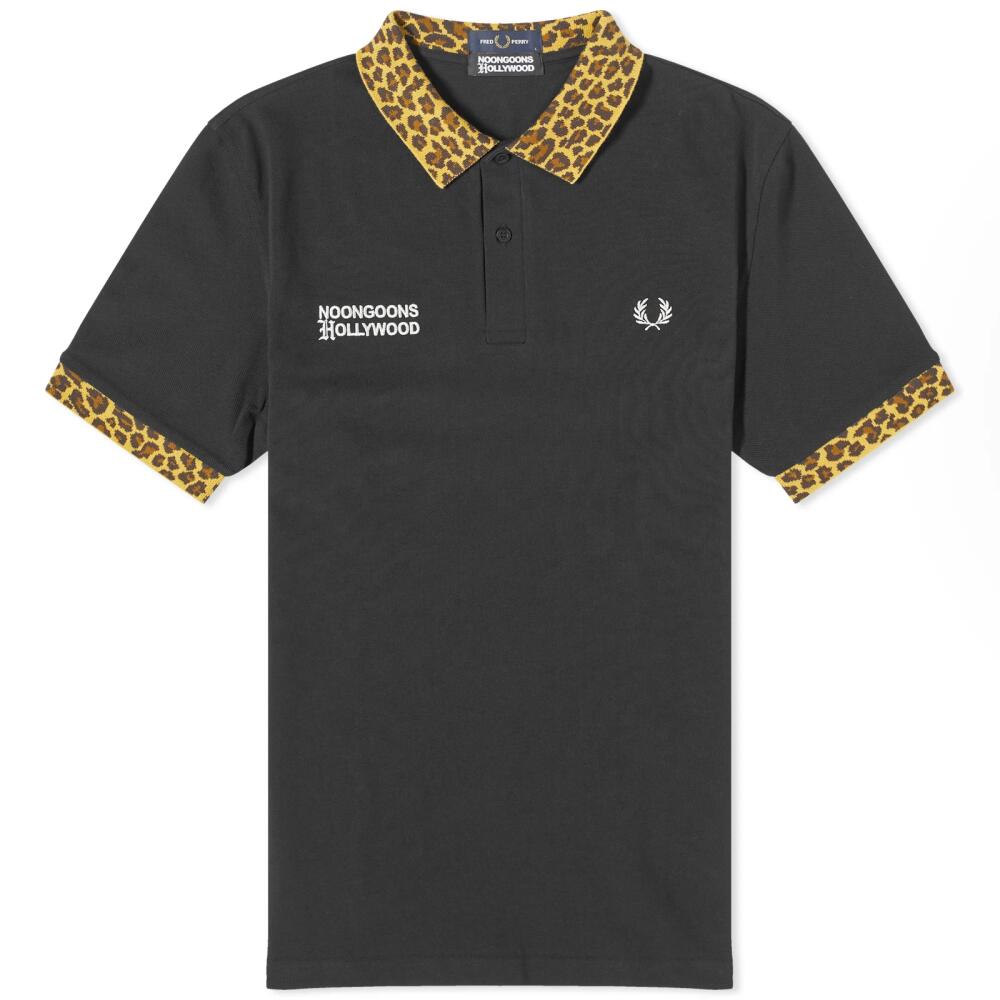 Fred Perry Men's x Noon Goons Leopard Print Polo Shirt in Black Cover