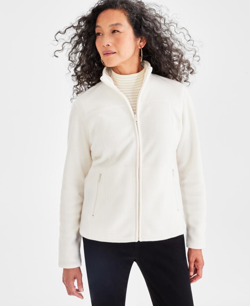 Style & Co Women's Polar Fleece Mock-Neck Jacket, Created for Macy's - Neo Natural Cover