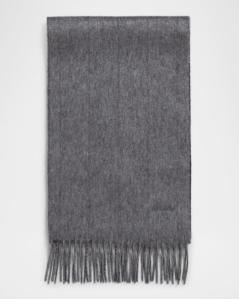 Brioni Men's Fringe Silk Cashmere Scarf Cover