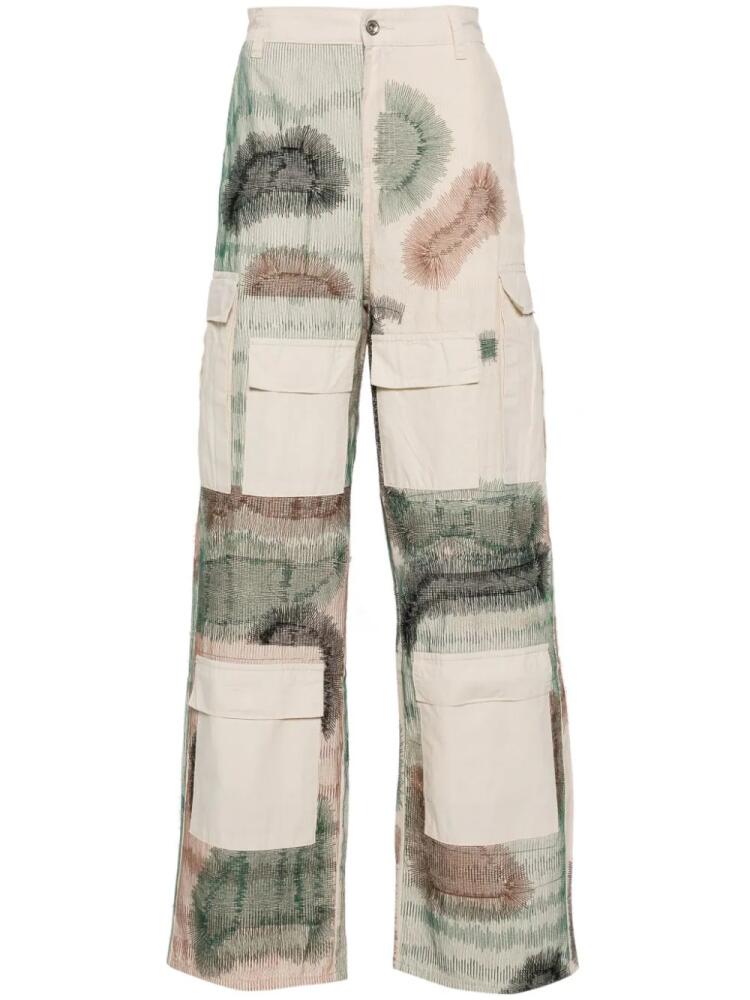 Who Decides War camouflage embroidered cargo trousers - Neutrals Cover