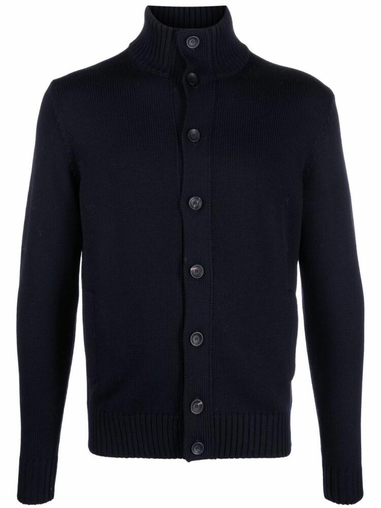 Zanone wool high neck cardigan - Blue Cover