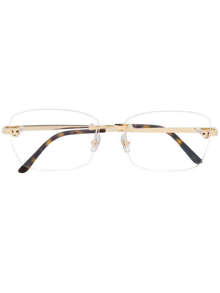 Cartier Eyewear Rectangular lens glasses - Gold Cover