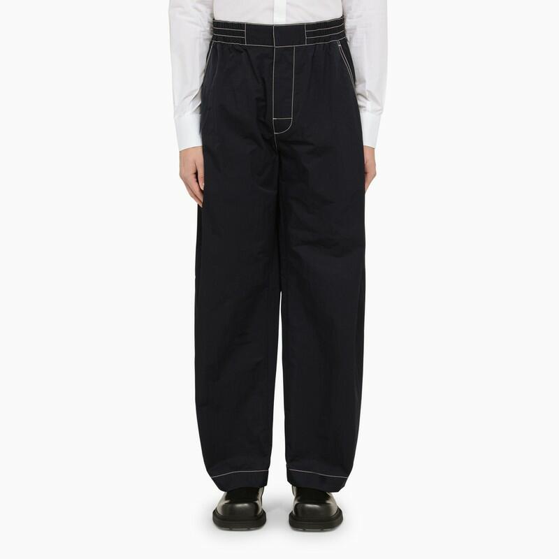 Bottega Veneta Navy blue trousers in technical nylon Cover