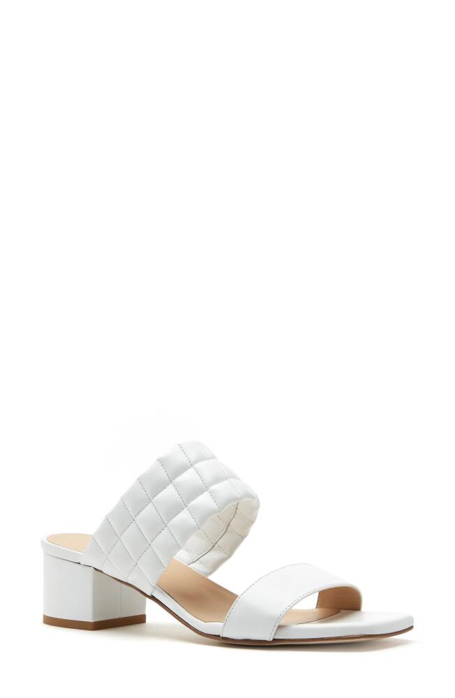 La Canadienne Rossy Slide Sandal in White Leather Cover