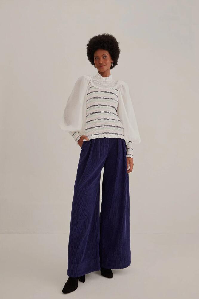 FARM Rio Navy Blue Low Waisted Tailored Pants Cover