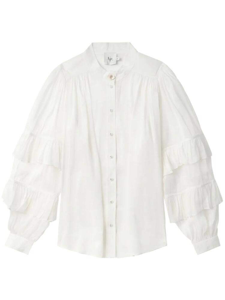 Aje ruffled long-sleeve shirt - White Cover