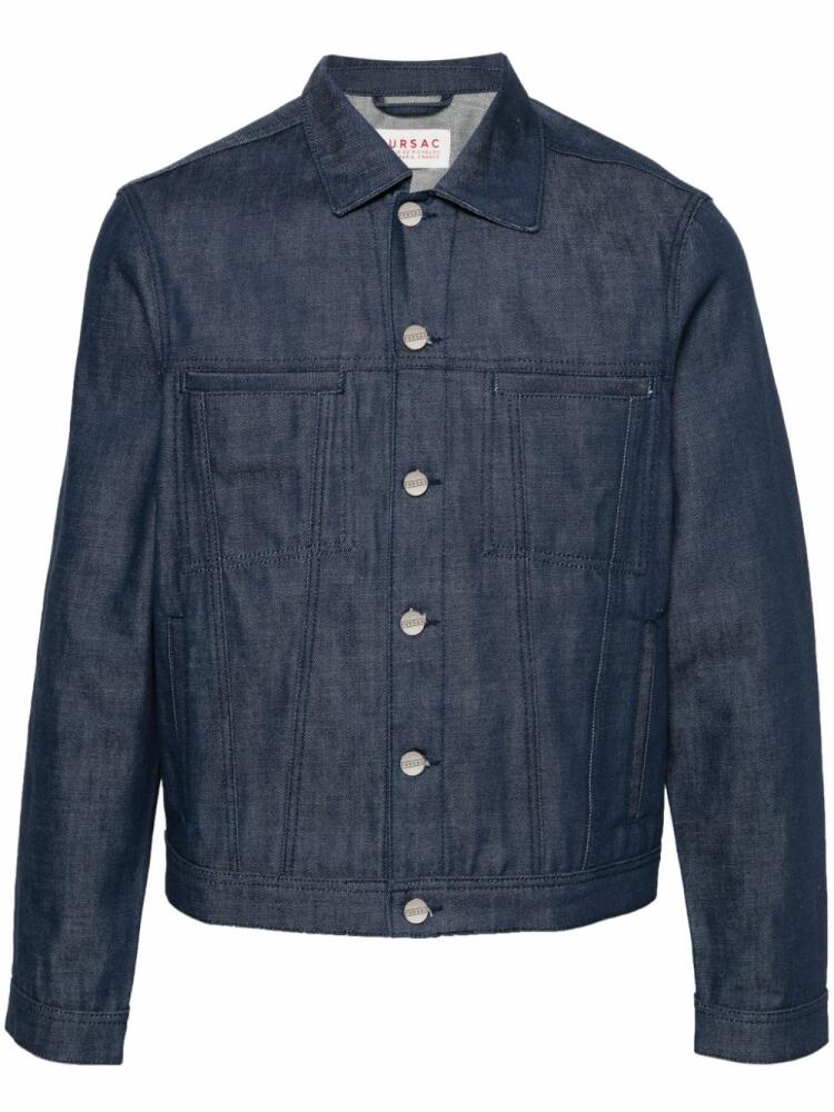 FURSAC logo-engraved-buttons denim jacket - Blue Cover