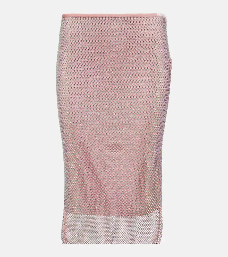 Sportmax Fishnet embellished midi skirt Cover