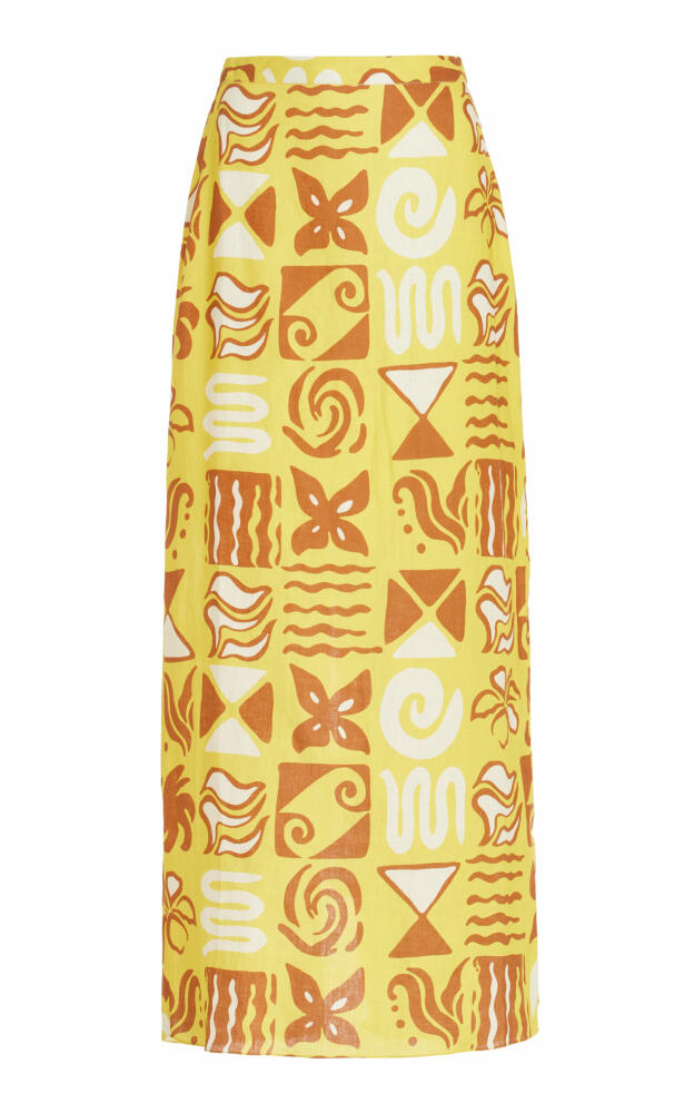 Cala de la Cruz - Exclusive Magda Linen Midi Skirt - Yellow Cover