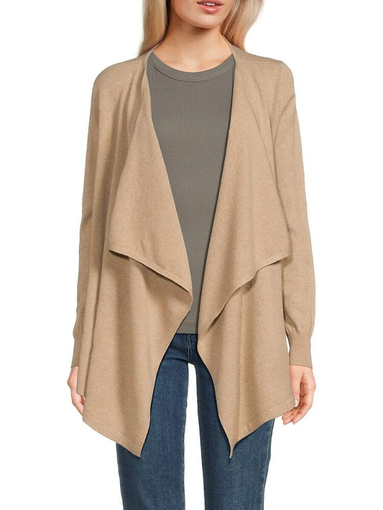 Bruno Magli Women's Cashmere Waterfall Cardigan - Tan Cover