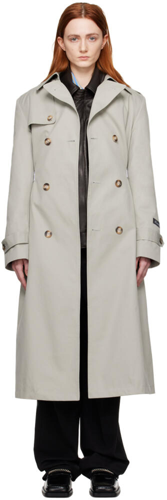 HommeGirls SSENSE Work Capsule - Gray Double-Breasted Trench Coat Cover