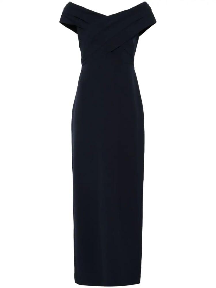 Lauren Ralph Lauren off-shoulder crepe gown - Blue Cover