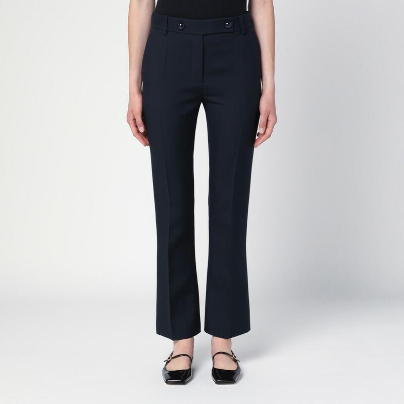 Valentino Navy blue wool and silk trousers Cover